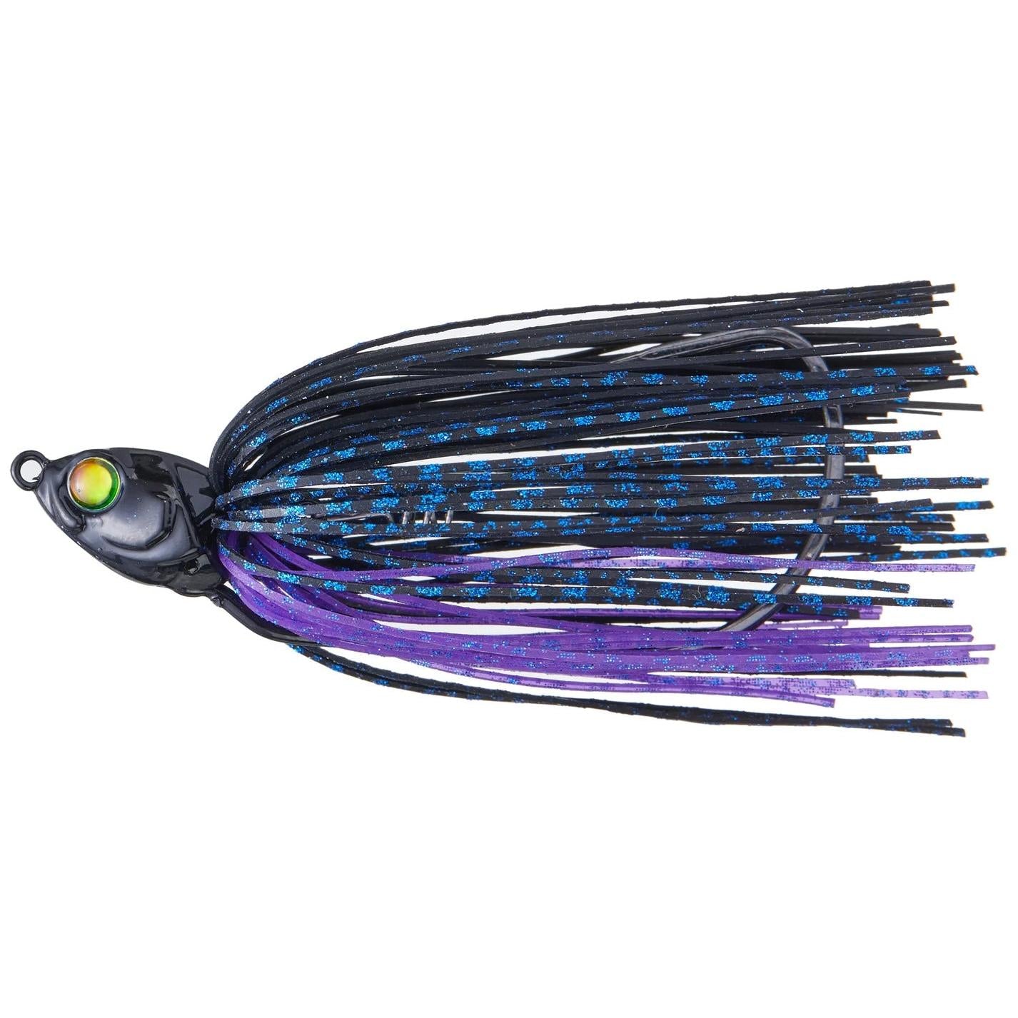 View of Swim Jig 6th Sense Axle Swinging Swim Jig 3/4oz - #7/0 BlackLight available at EZOKO Fishing