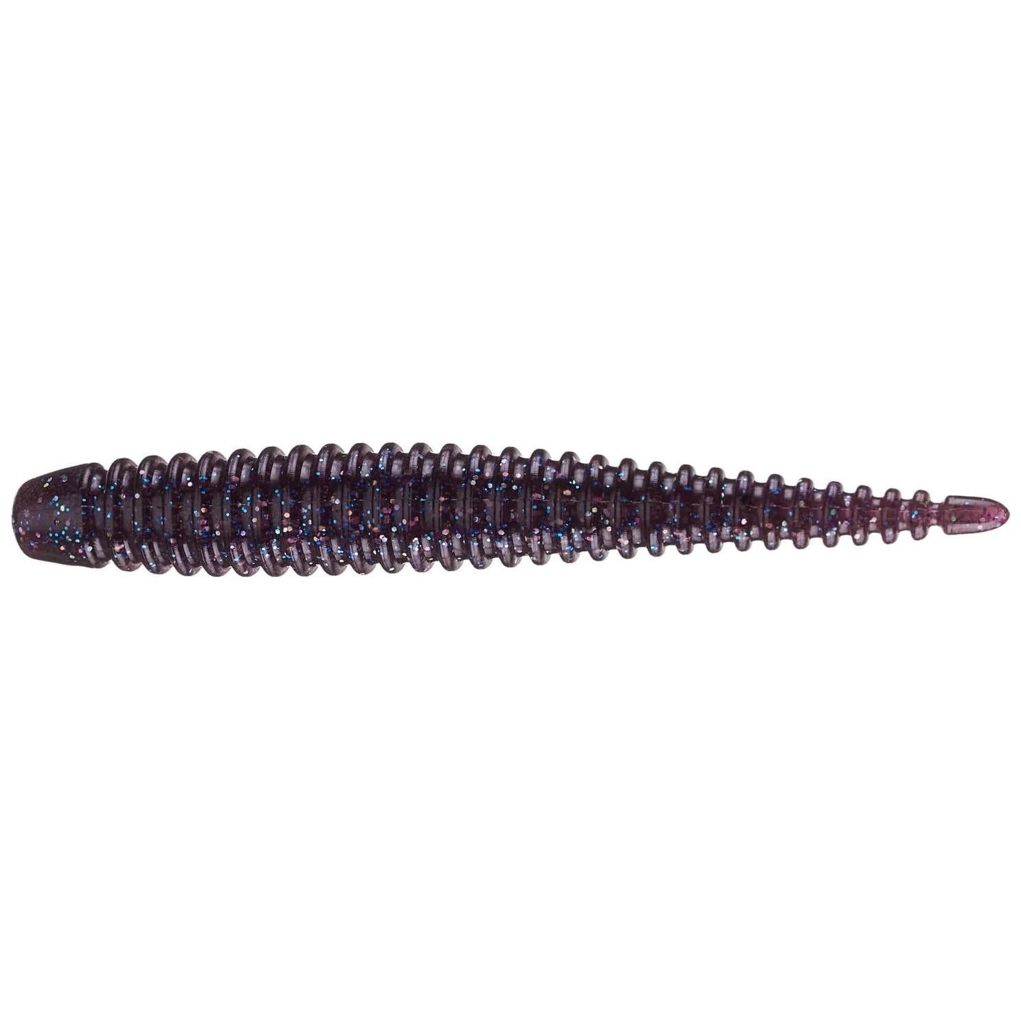 View of Worm 6th Sense Boosa Ned 3.3 Worm Blue Flake Magic available at EZOKO Fishing