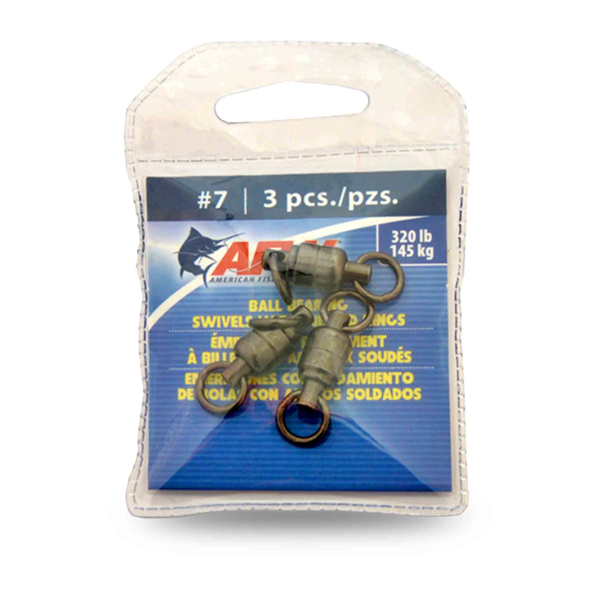 AFW Brass Ball Bearing Swivels #7 3 Snaps-Swivels-Split-Rings