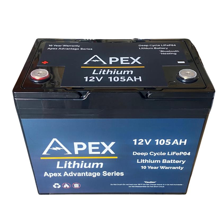 View of electronic_accessories Apex Lithium 12V 105Ah Bluetooth - Apex App Battery available at EZOKO Fishing