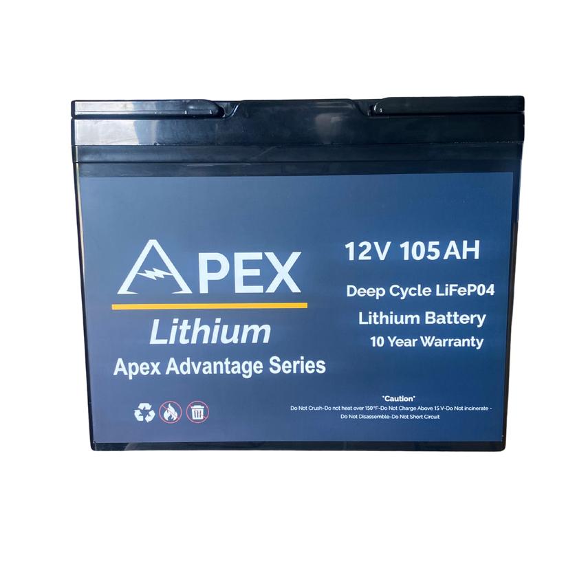 View of electronic_accessories Apex Lithium 12V 105Ah Bluetooth - Apex App Battery GR24 available at EZOKO Fishing