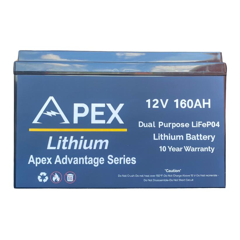 View of electronic_accessories Apex Lithium 12V 160Ah Dual Purpose - Advantage Series Battery available at EZOKO Fishing