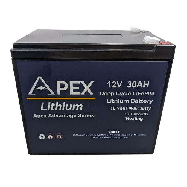 View of batteries_chargers Apex Lithium 12V30AH BT Advantage Lithium Battery (Shuttle) available at EZOKO Fishing