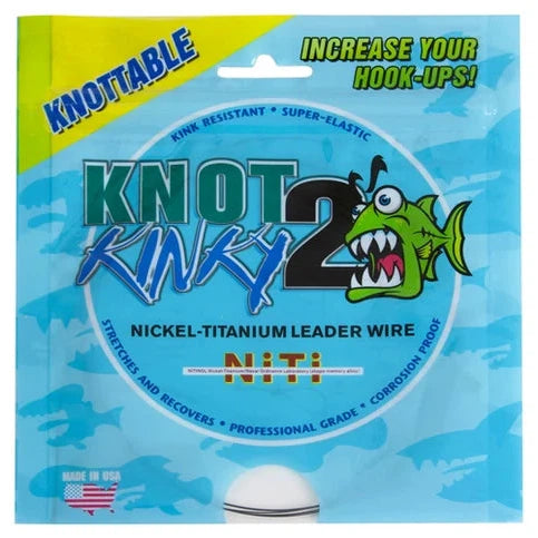 View of Leaders Knot 2 Kinky Single Strand Nickel Titanium Leader Wire available at EZOKO Pike and Musky Shop