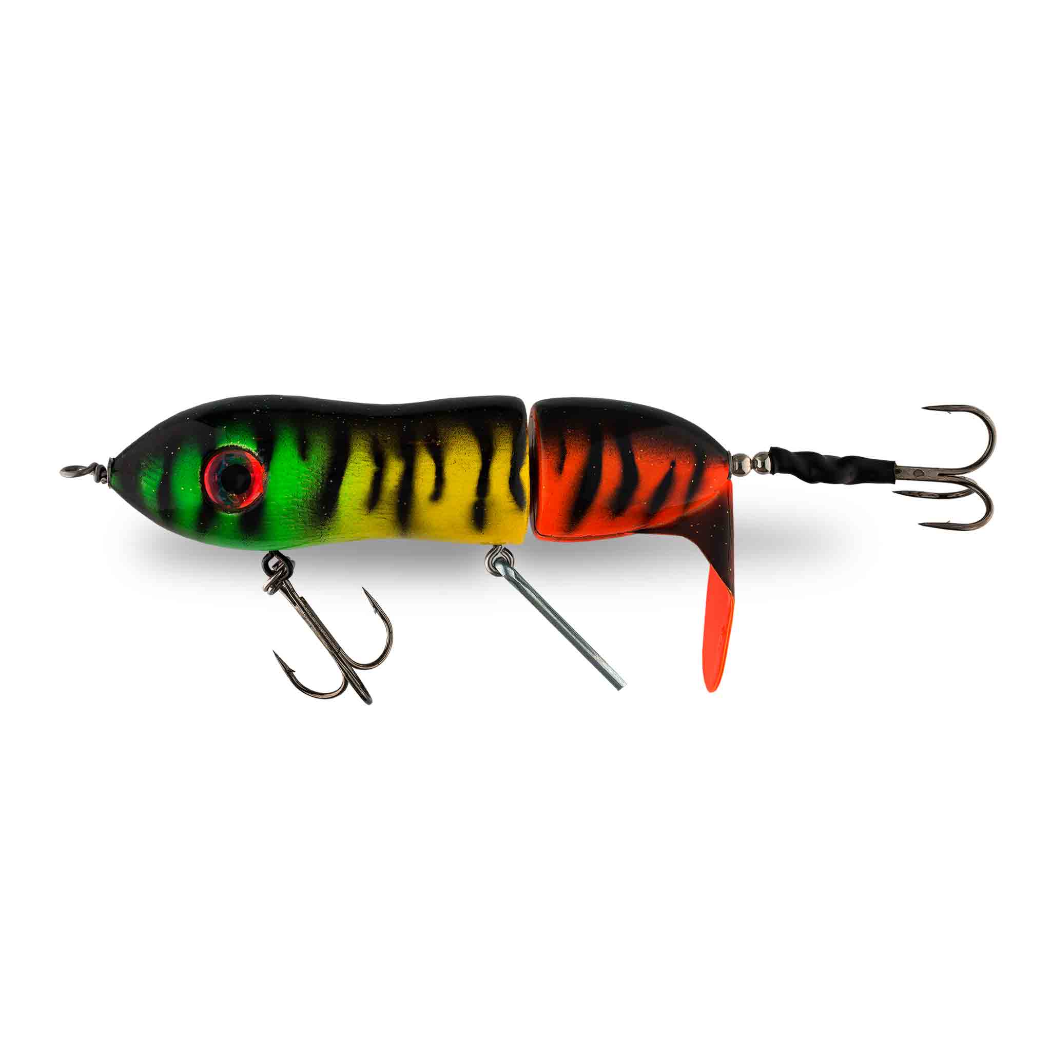 View of Topwater Big Mama Twis'td Sis'tr Clicker Propbait Fire Tiger available at EZOKO Fishing