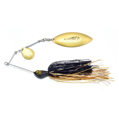 View of BIM Tackle Tiger Pike Super Tough Spinnerbait Black Gold available at EZOKO Fishing