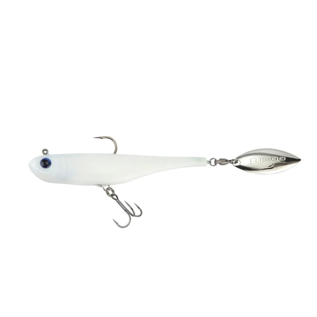 View of Swimbaits Biwaa Divinator Medium 35g Tailspin Swimbait Pearl White available at EZOKO Fishing