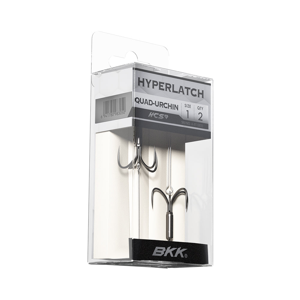View of BKK Hyperlatch Urchin Lock Quad Hook available at EZOKO Fishing