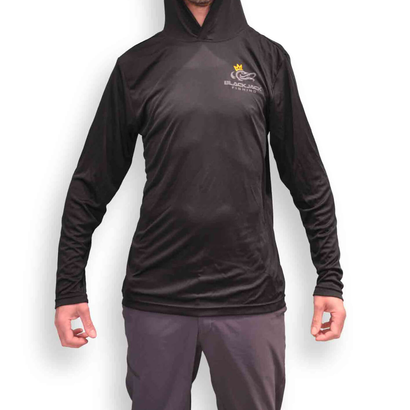 Black Jack Fishing Men's Long Sleeve hoodie | Fishing Apparel Black / XL