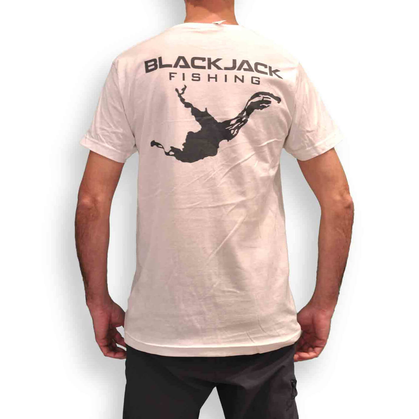 View of T-Shirts Black Jack Fishing Unisex Fine Jersey Shirt available at EZOKO Pike and Musky Shop