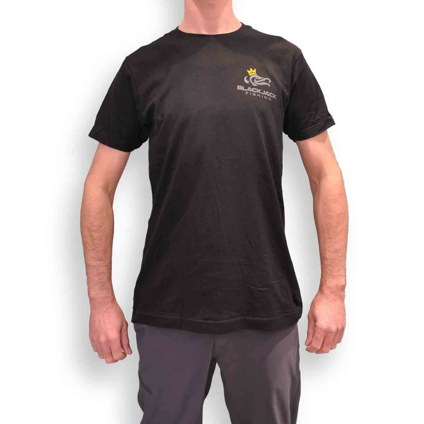 View of T-Shirts Black Jack Fishing Unisex Fine Jersey Shirt Black M available at EZOKO Pike and Musky Shop