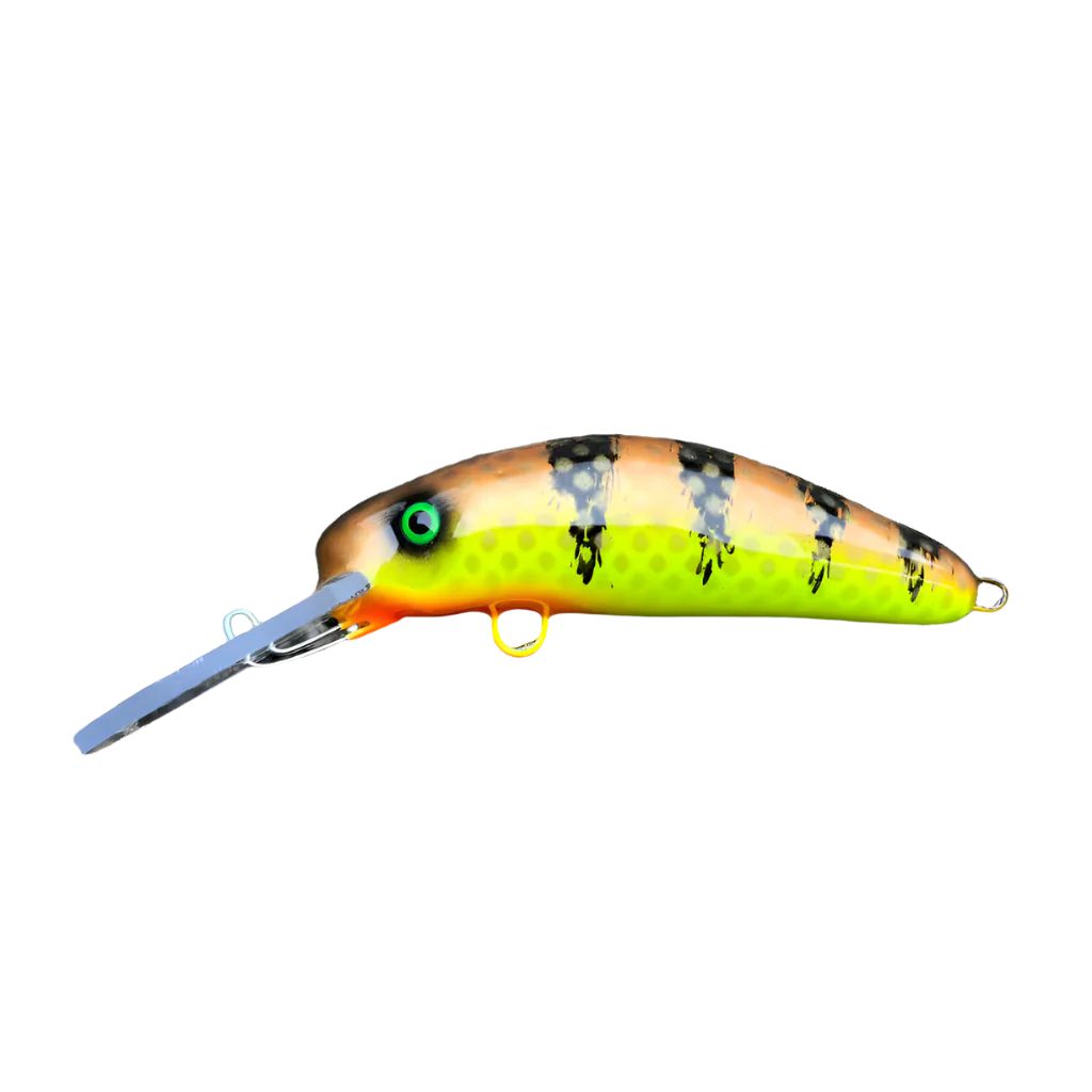 View of Crankbaits Blue Water Baits 6” Fat Herring Pro Crankbait Copper Perch / Chartreuse Belly available at EZOKO Fishing