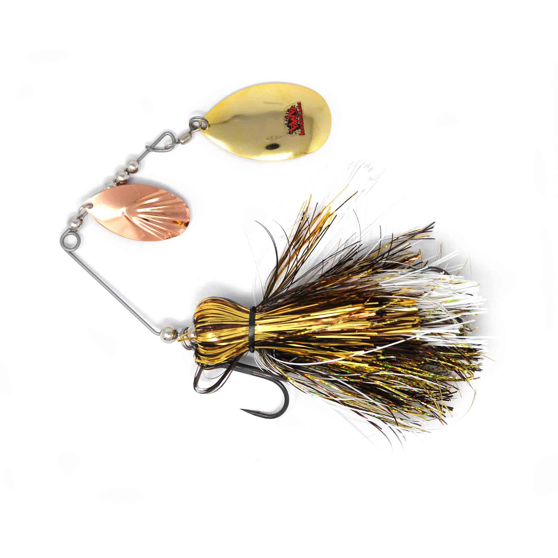 View of Spinnerbaits Blue Water Baits Gong Show 10 Spinnerbait White Tail Walleye available at EZOKO Pike and Musky Shop
