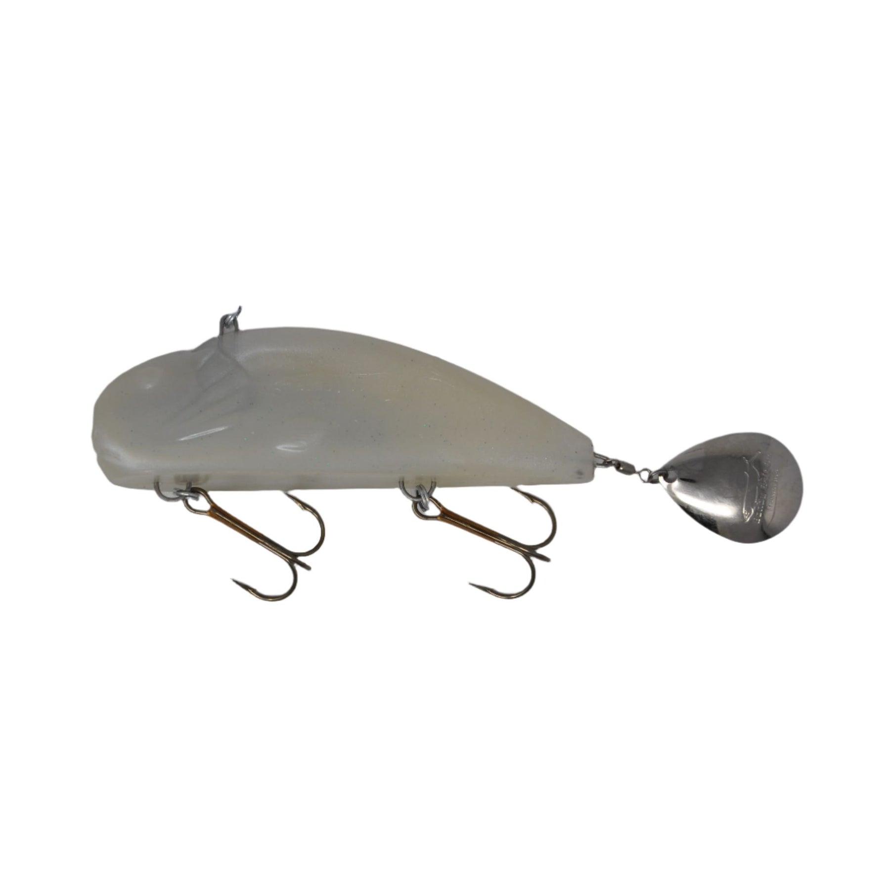 View of Jigs-Spoons Bondy Bait Co. Bondy Bait Junior Spintail Jig Pearl White available at EZOKO Pike and Musky Shop