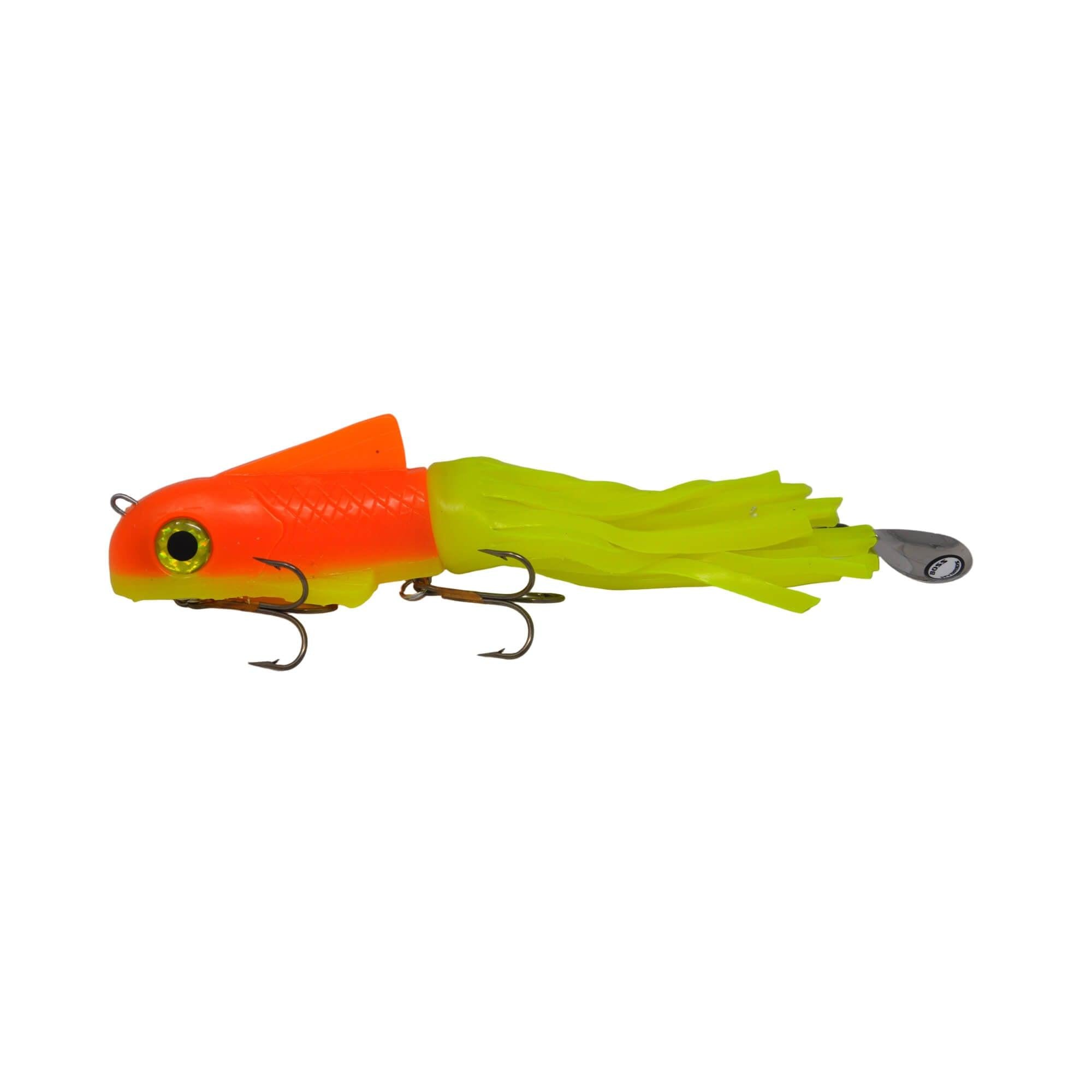 View of Rubber Boss Shad Hybrid Large Orange Sherbert available at EZOKO Fishing