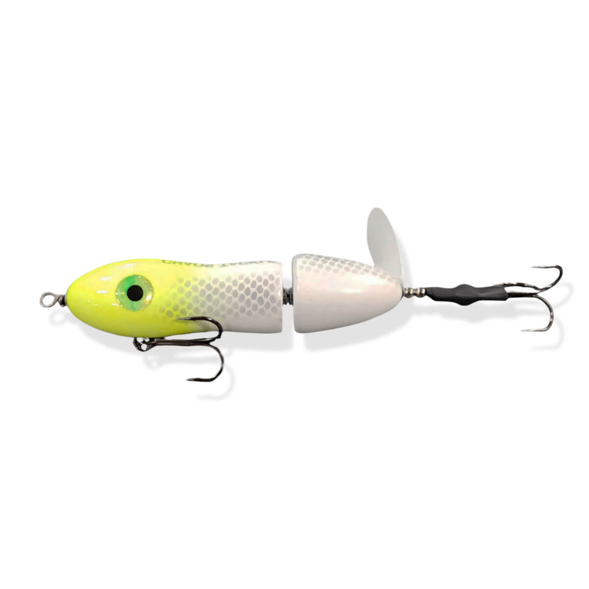 View of Topwater Chaos Tackle Big Mama Lit'tl Sis'tr Propbait Lemon Head available at EZOKO Fishing