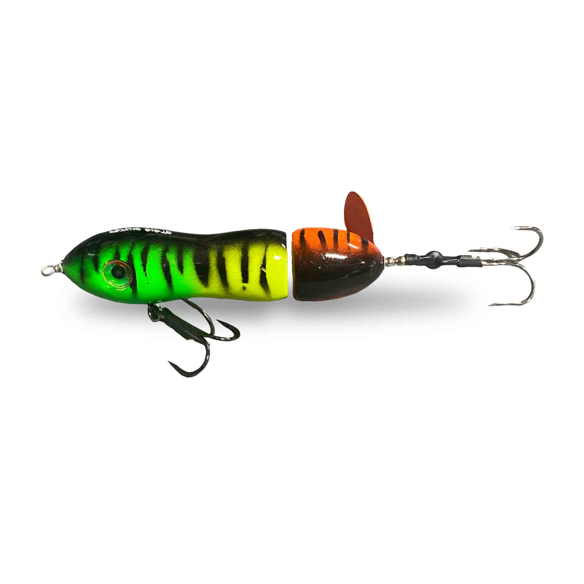 View of Topwater Chaos Tackle Big Mama Psycho Sis'tr Propbait Fire Tiger available at EZOKO Fishing
