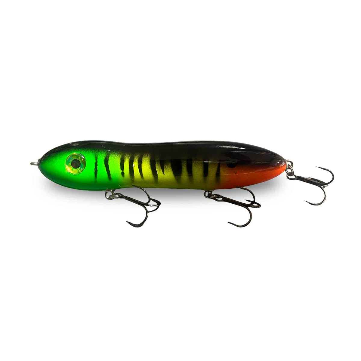 View of Topwater Big Mama Big mama Topwater Bait Fire Tiger available at EZOKO Pike and Musky Shop