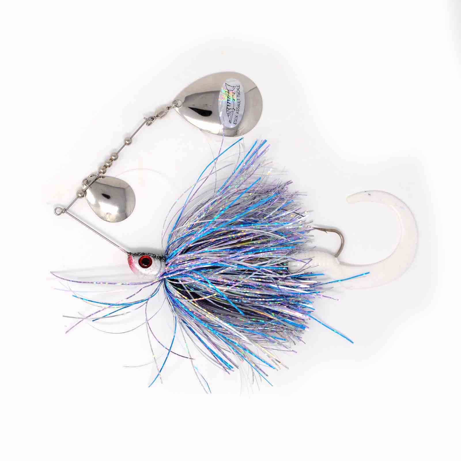 View of Spinnerbaits Chaos Tackle Esox Assault Spinnerbait Colorado 1oz Shimmer Shad available at EZOKO Fishing
