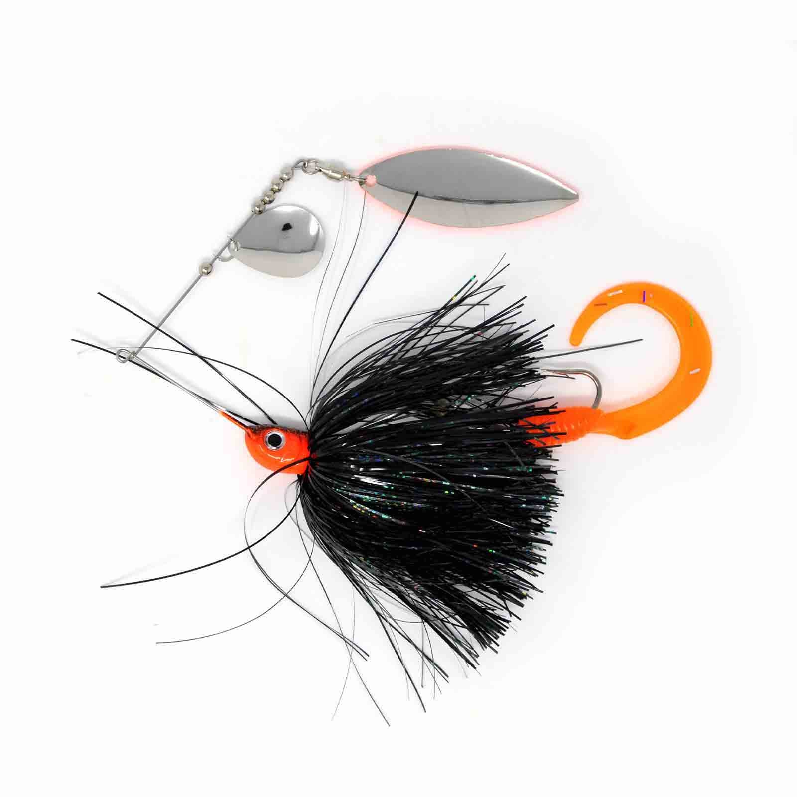 View of Spinnerbaits Chaos Tackle Esox Assault Spinnerbait Willow 1oz Black / Orange available at EZOKO Fishing