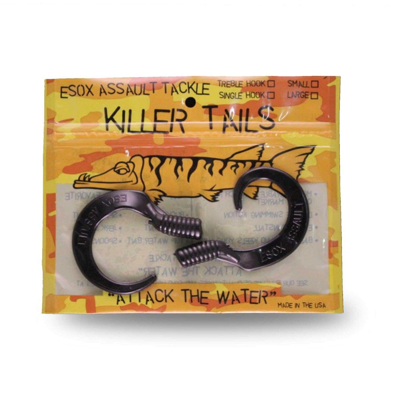 Chaos Tackle Killer Tails Black Large 7.5 in Lures Add-on