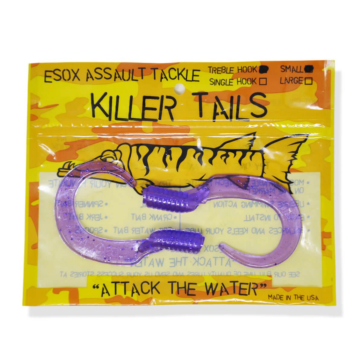 View of Lures_Add-on Chaos Tackle Killer Tails Small 6 in Purple Flake available at EZOKO Fishing