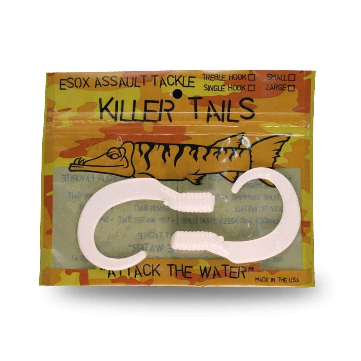 Chaos Tackle Killer Tails White Large 7.5 in Lures Add-on