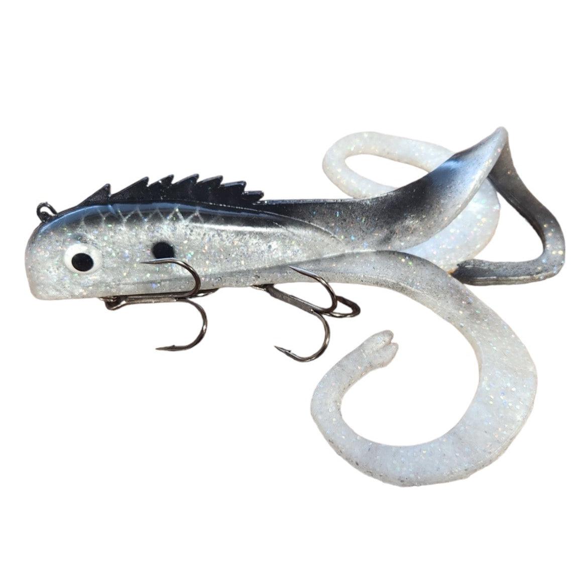 View of Rubber Chaos Tackle Medussa Husky Silver Shad available at EZOKO Pike and Musky Shop