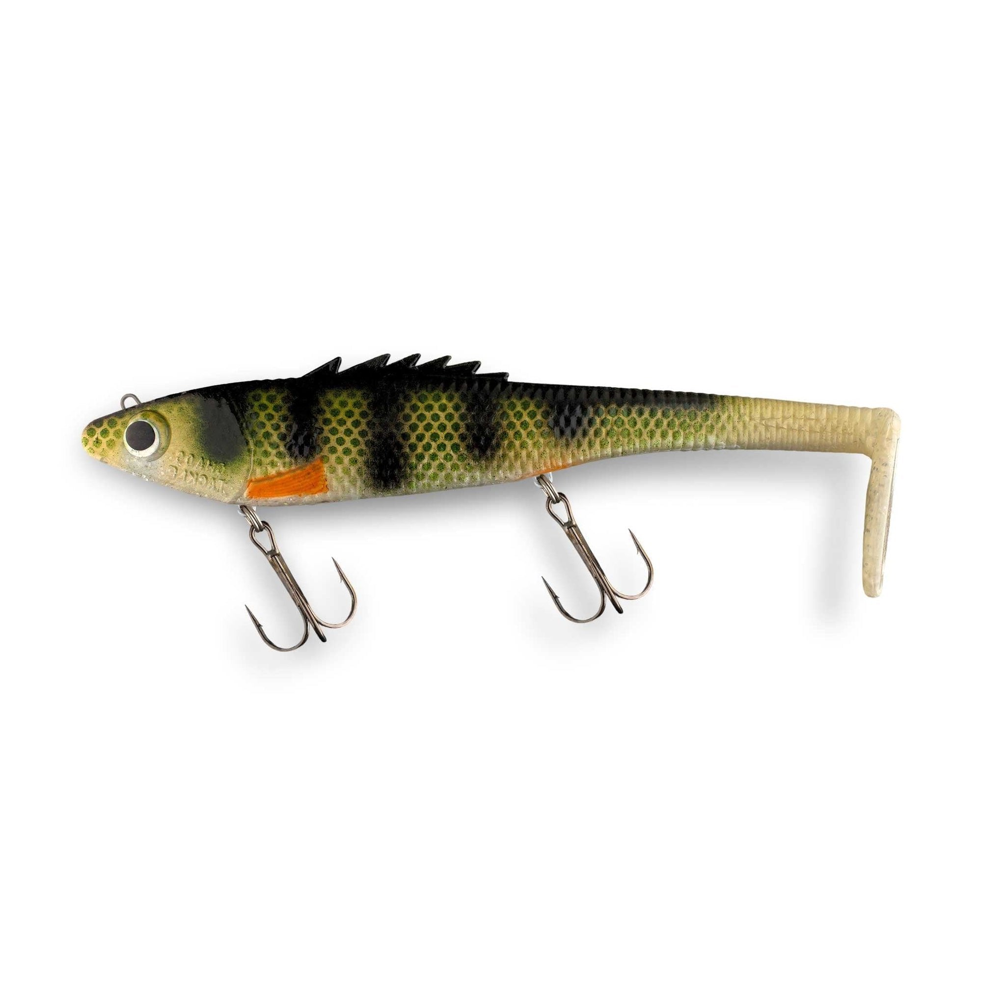 View of Swimbaits Chaos Tackle Posseidon 8" Swimbait Hot Perch available at EZOKO Fishing