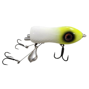 View of Topwater Chaos Tackle Psycho Flaptail Lemondehead available at EZOKO Pike and Musky Shop