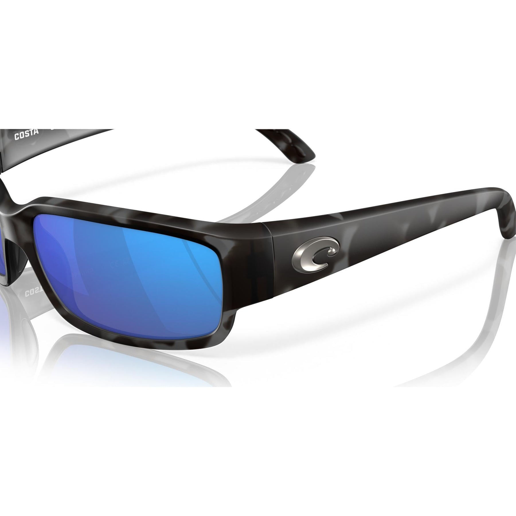 View of Sunglasses Costa Caballito Tiger Shark Blue Mirror 580G available at EZOKO Pike and Musky Shop