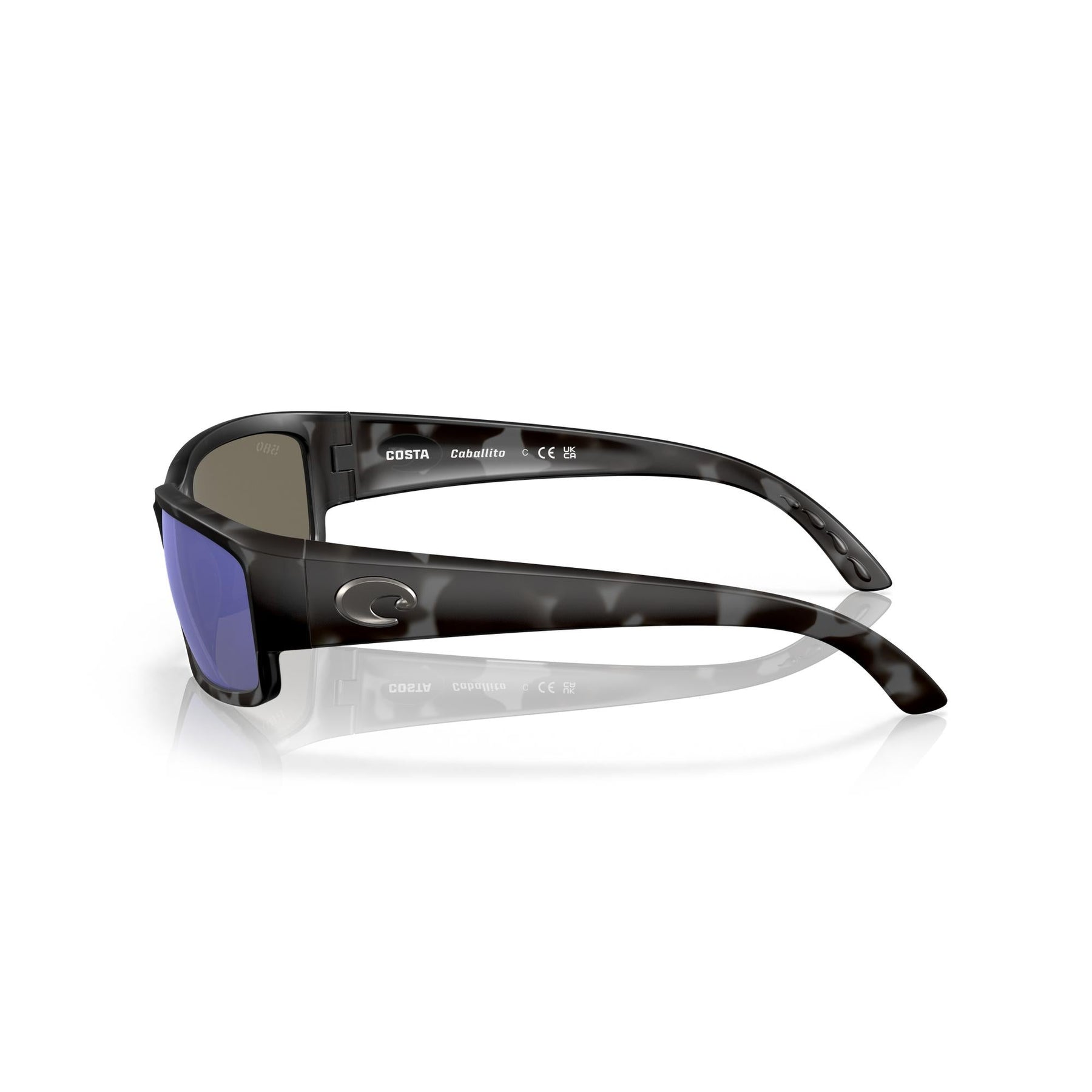 View of Sunglasses Costa Caballito Tiger Shark Blue Mirror 580G available at EZOKO Pike and Musky Shop