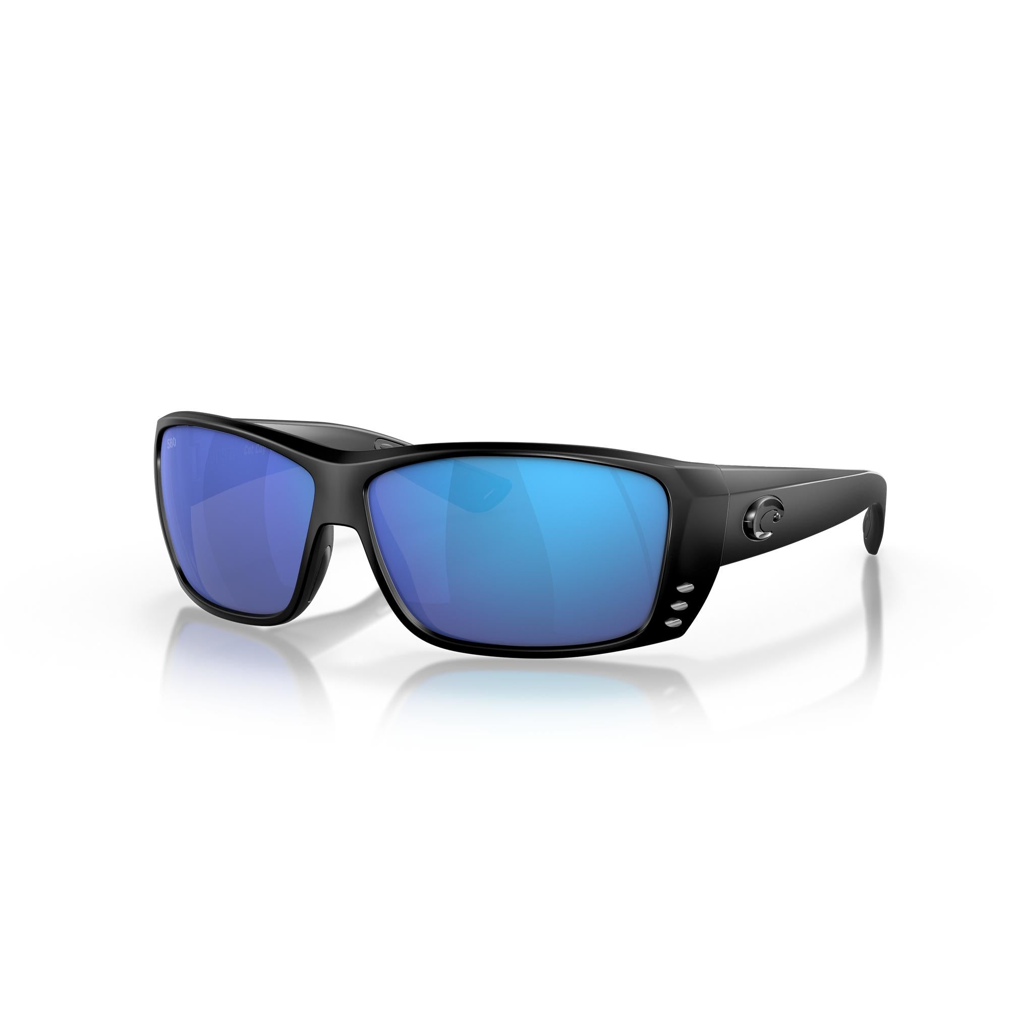 View of Sunglasses Costa Cat Cay Blackout Frame Blue Mirror 580G available at EZOKO Pike and Musky Shop