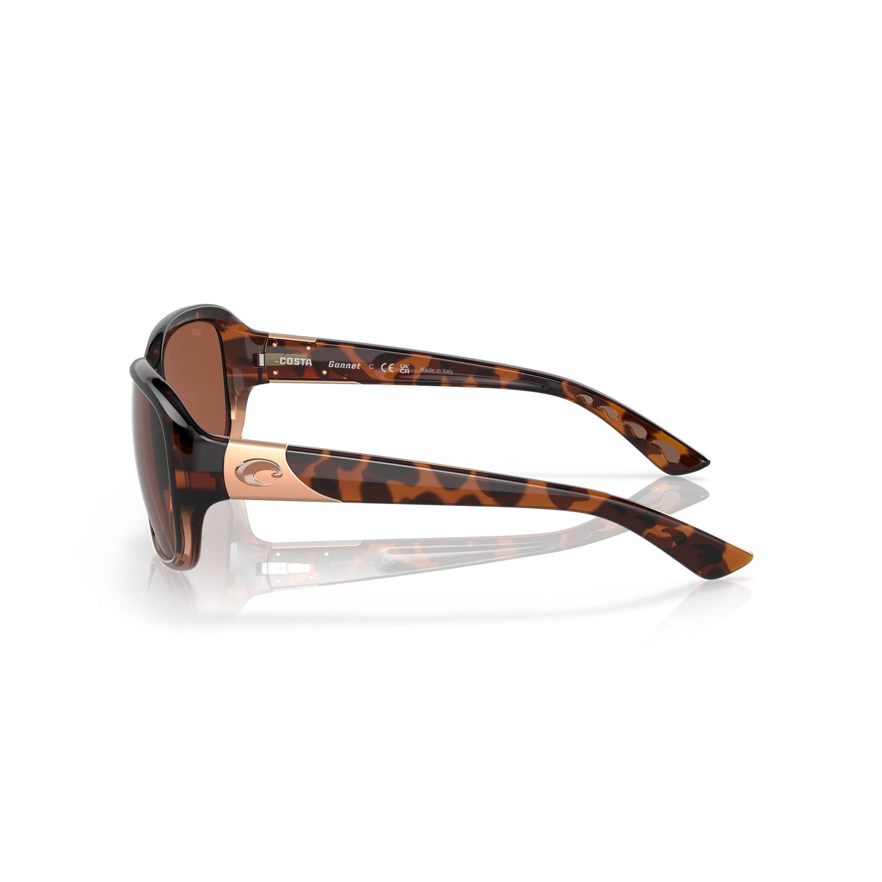 View of Sunglasses Costa Gannet Shiny Tortoise Fade Frame Copper 580P available at EZOKO Pike and Musky Shop