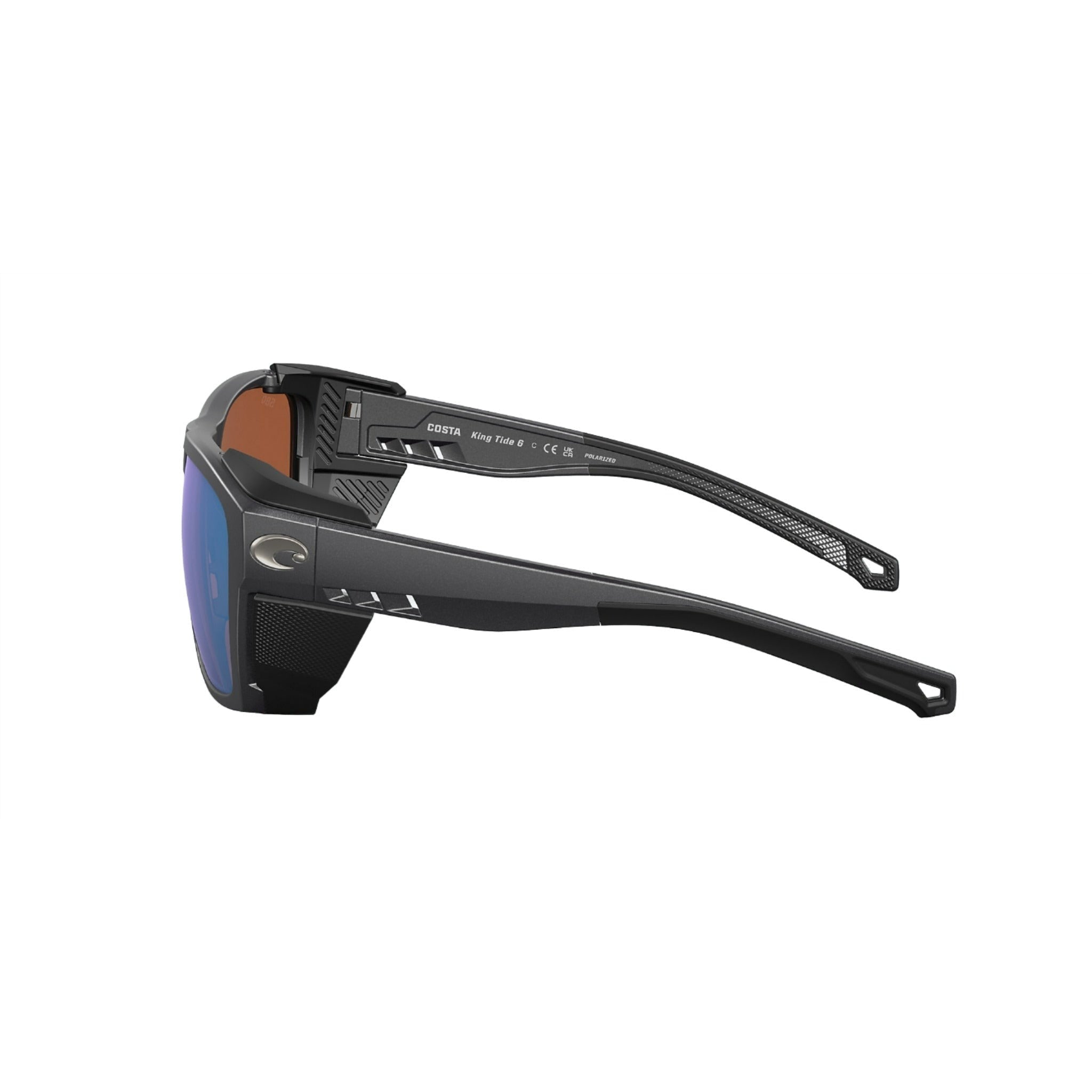 View of Sunglasses Costa King Tide 6 Black Green Mirror available at EZOKO Pike and Musky Shop