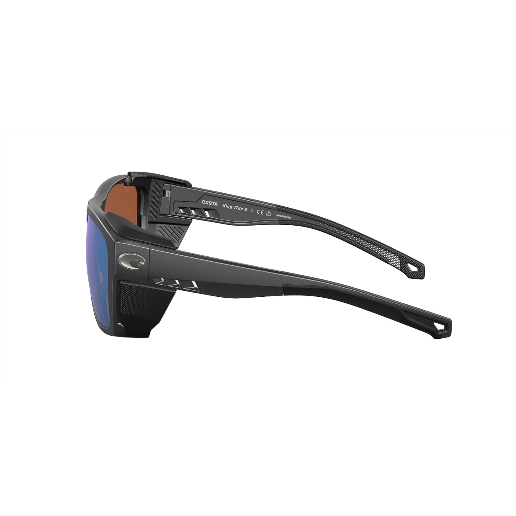View of Sunglasses Costa King Tide 6 Black Green Mirror available at EZOKO Pike and Musky Shop