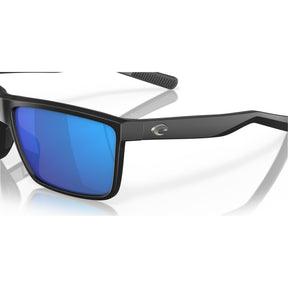 View of Sunglasses Costa Rinconcito Matte Black Frame Blue Mirror 580G available at EZOKO Pike and Musky Shop