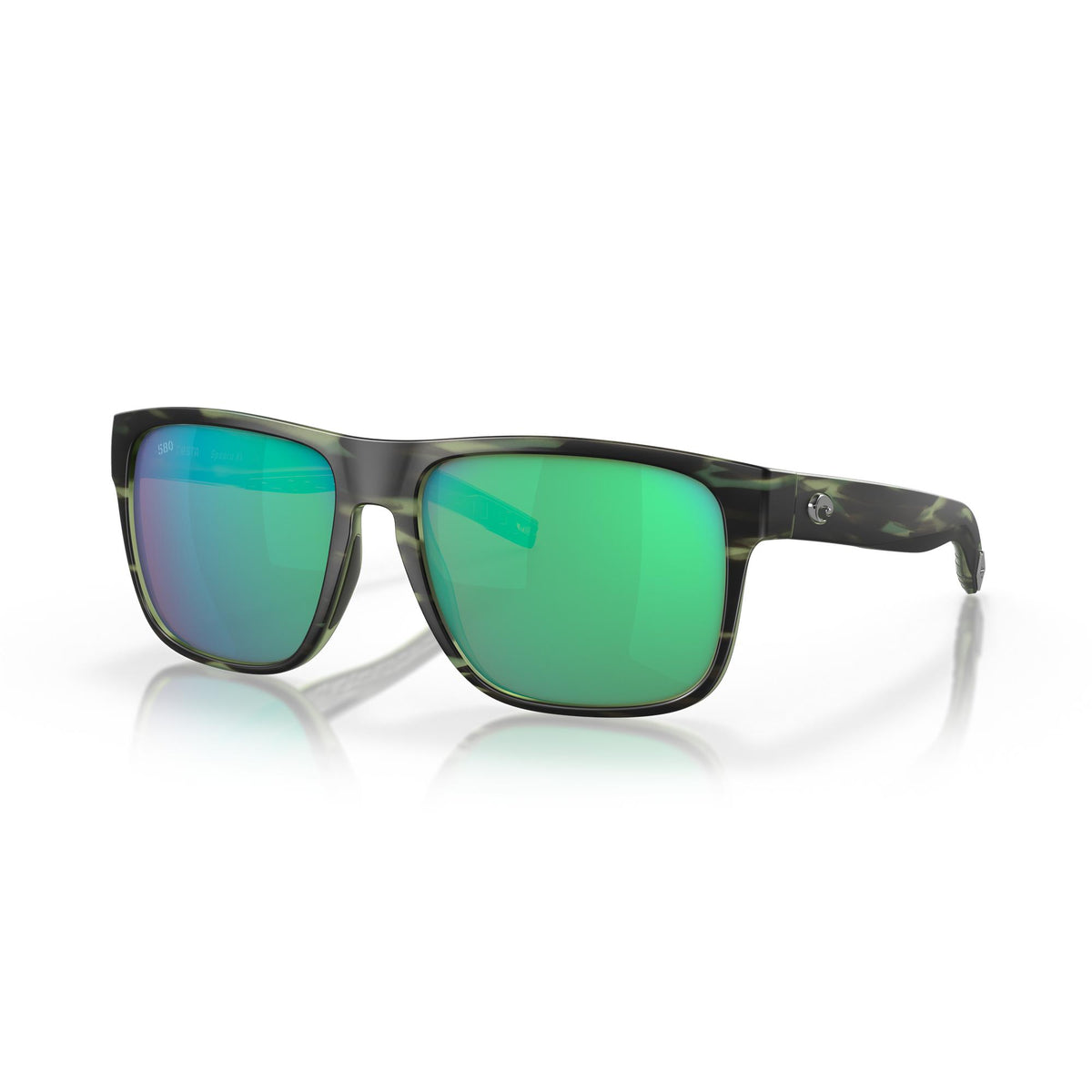 View of Sunglasses Costa Spearo XL Matte Reef Green Mirror 580G available at EZOKO Pike and Musky Shop