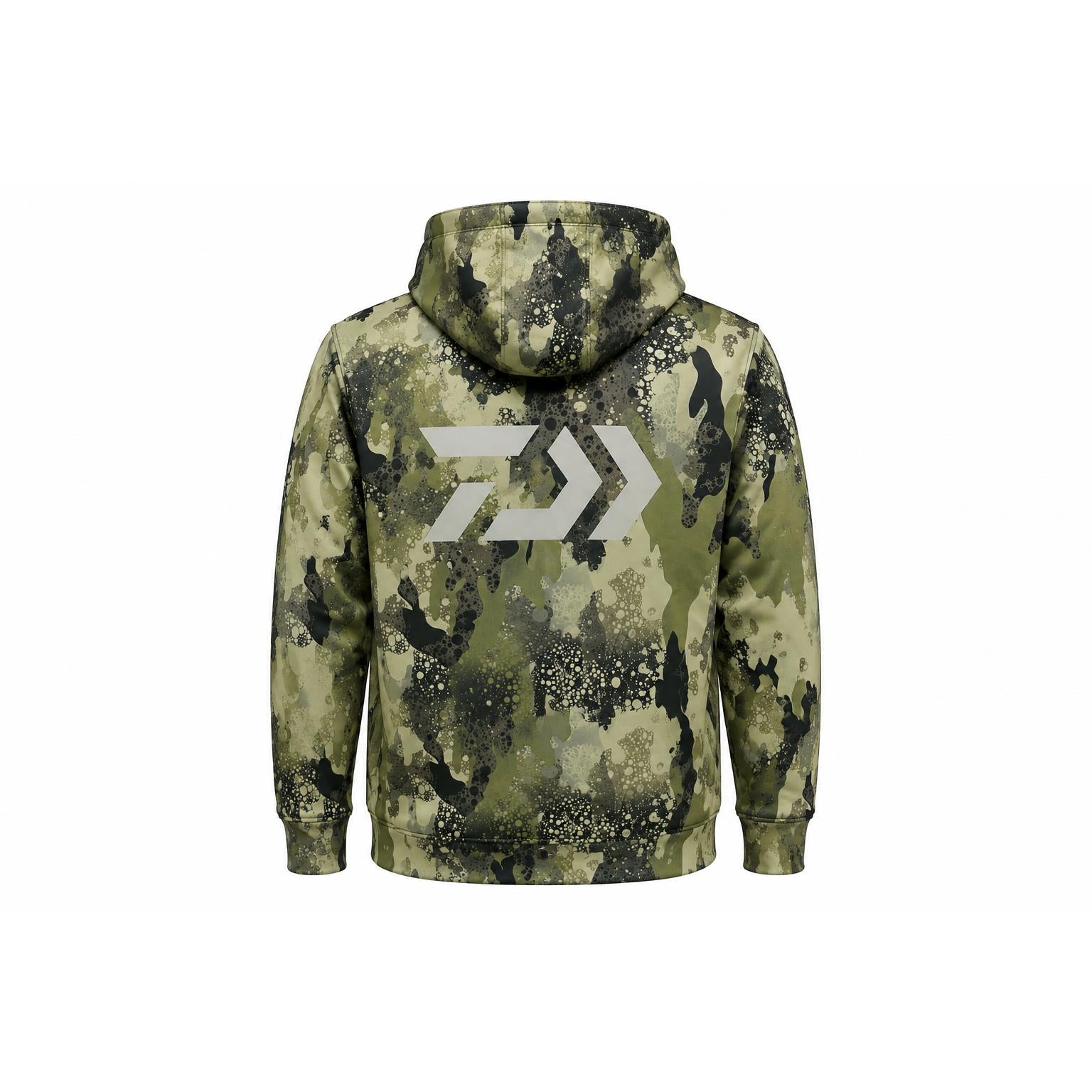 View of Hoodies-Sweatshirts Daiwa D-VEC Fleece Hoodie Camo S available at EZOKO Fishing