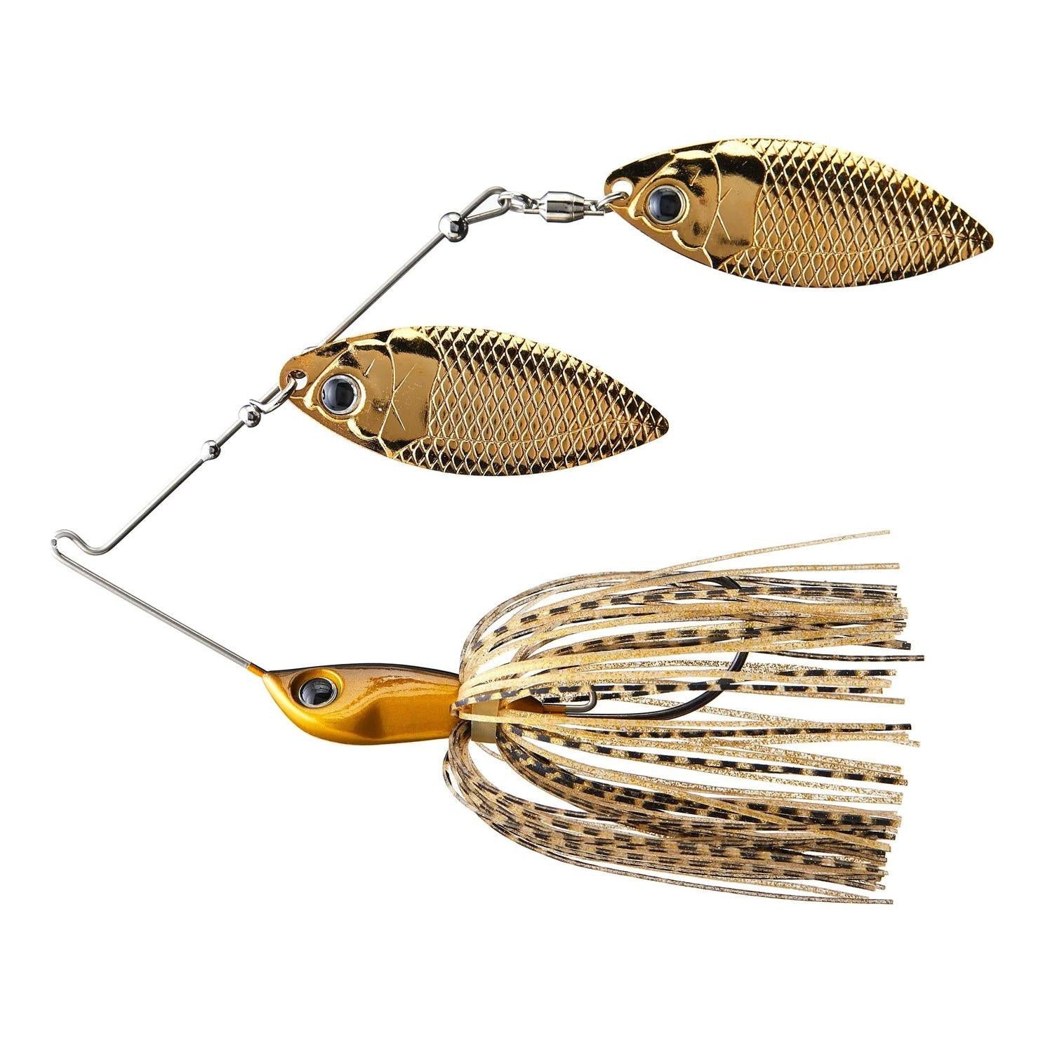 View of Spinnerbaits Deps B Custom Double Willow Spinnerbait 3/8oz Black Gold available at EZOKO Fishing
