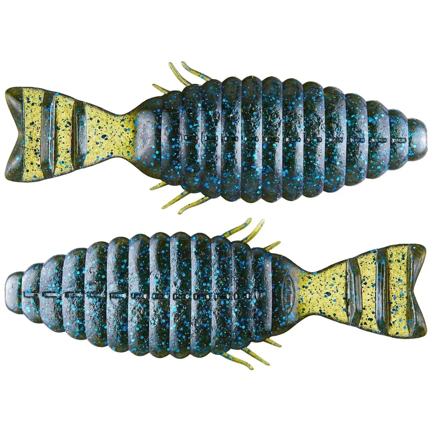 View of Softbaits Deps Bull Flat Creature Bait 2" Watermelon Blue Flake available at EZOKO Fishing