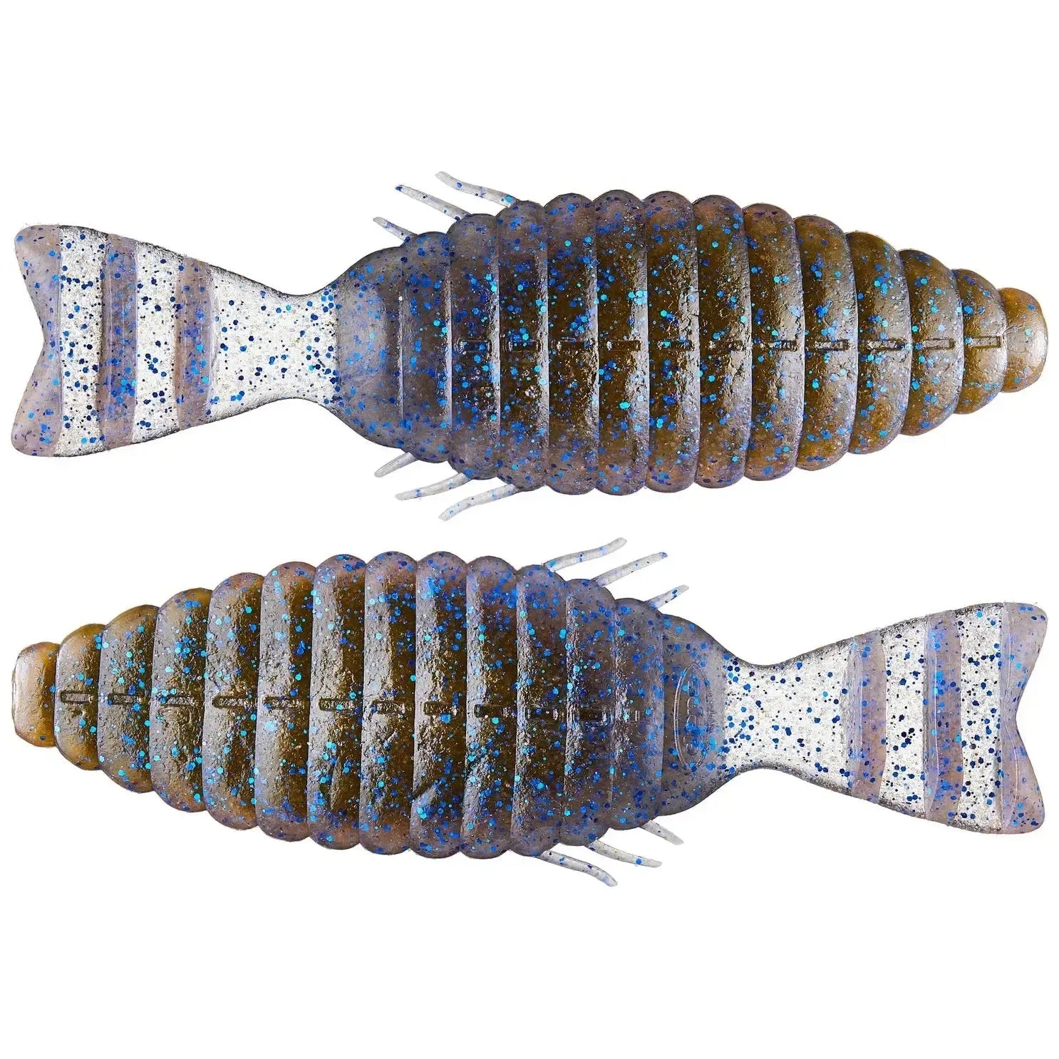 View of Softbaits Deps Bull Flat Creature Bait 3" Green Pumpkin Blue Flake / Smoke Blue Flake available at EZOKO Fishing