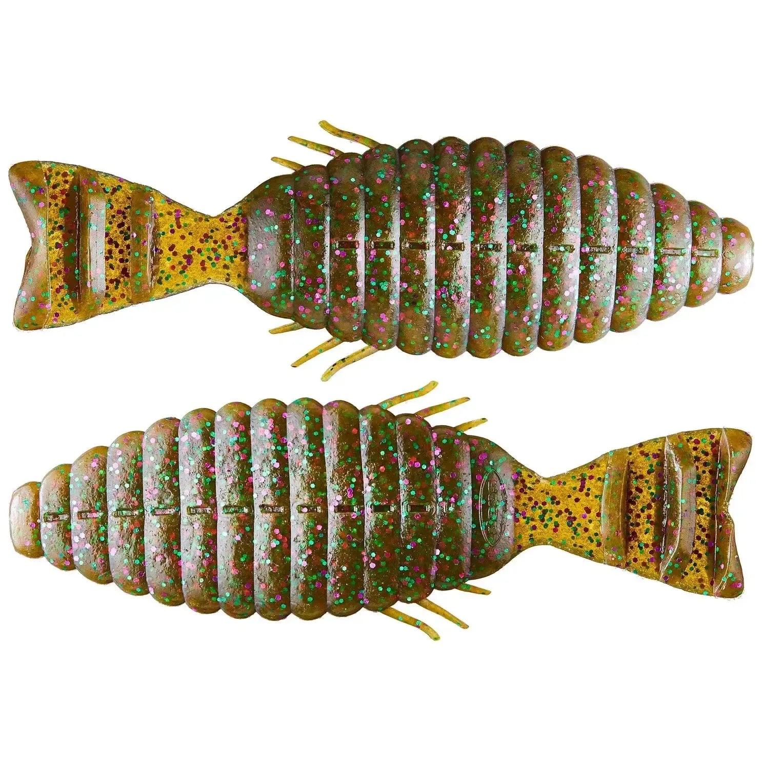 View of Softbaits Deps Bull Flat Creature Bait 3" Green Pumpkin Purple / Green Flake available at EZOKO Fishing