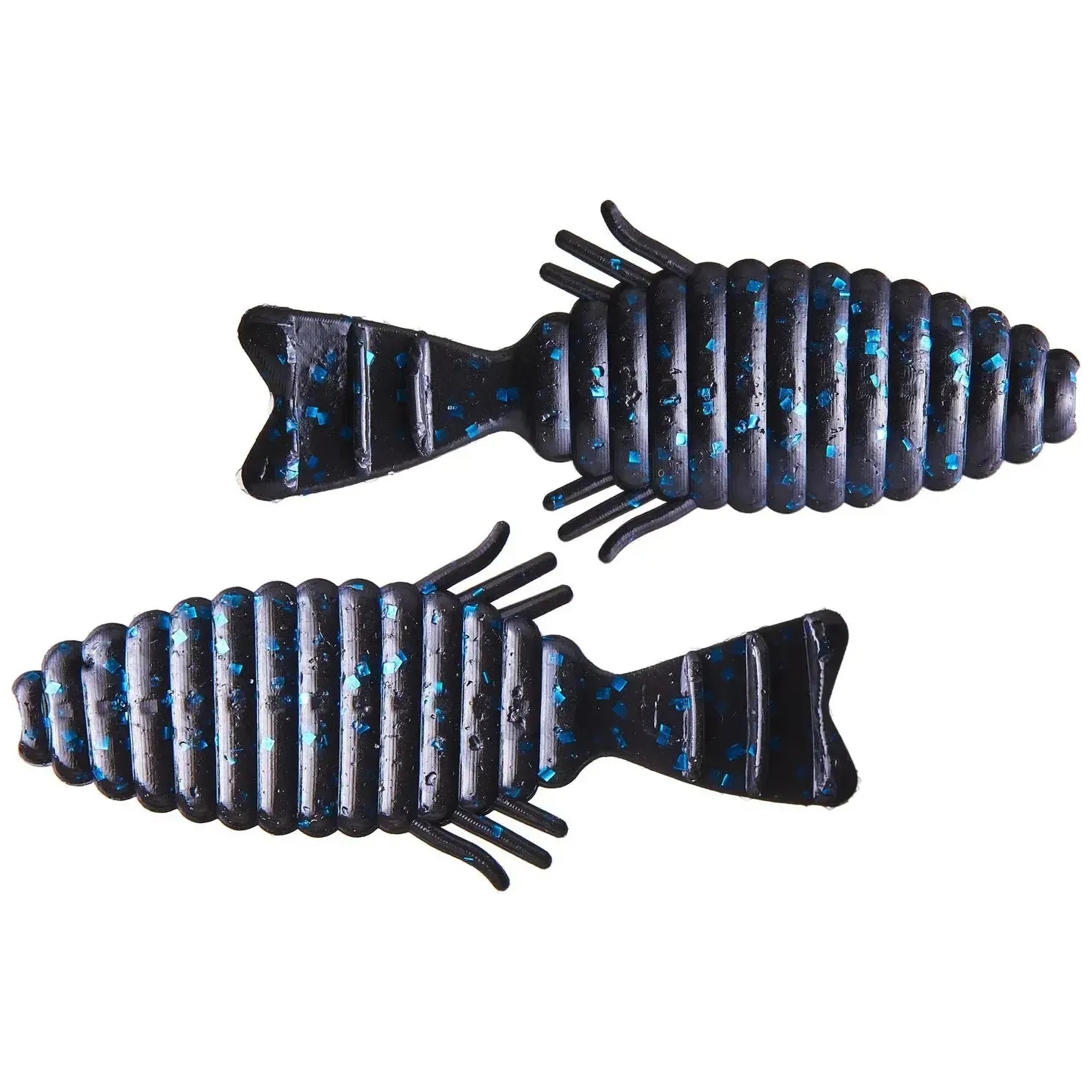 View of Softbaits Deps Bull Flat Creature Bait 5.8" Black Blue Flake available at EZOKO Fishing