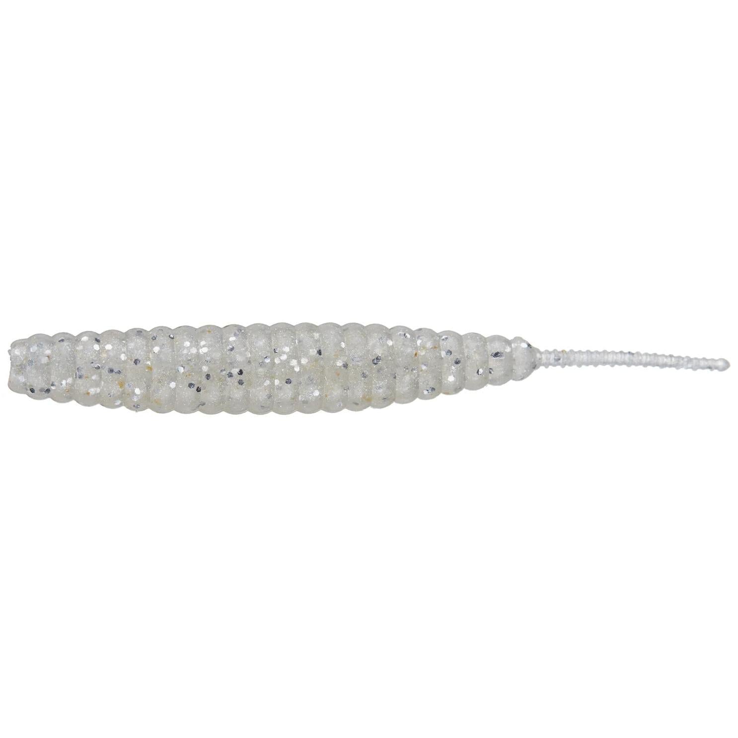 View of Softbaits Deps Deathadder Straight Tail Worm 5" Pearl White / Silver Flake available at EZOKO Fishing
