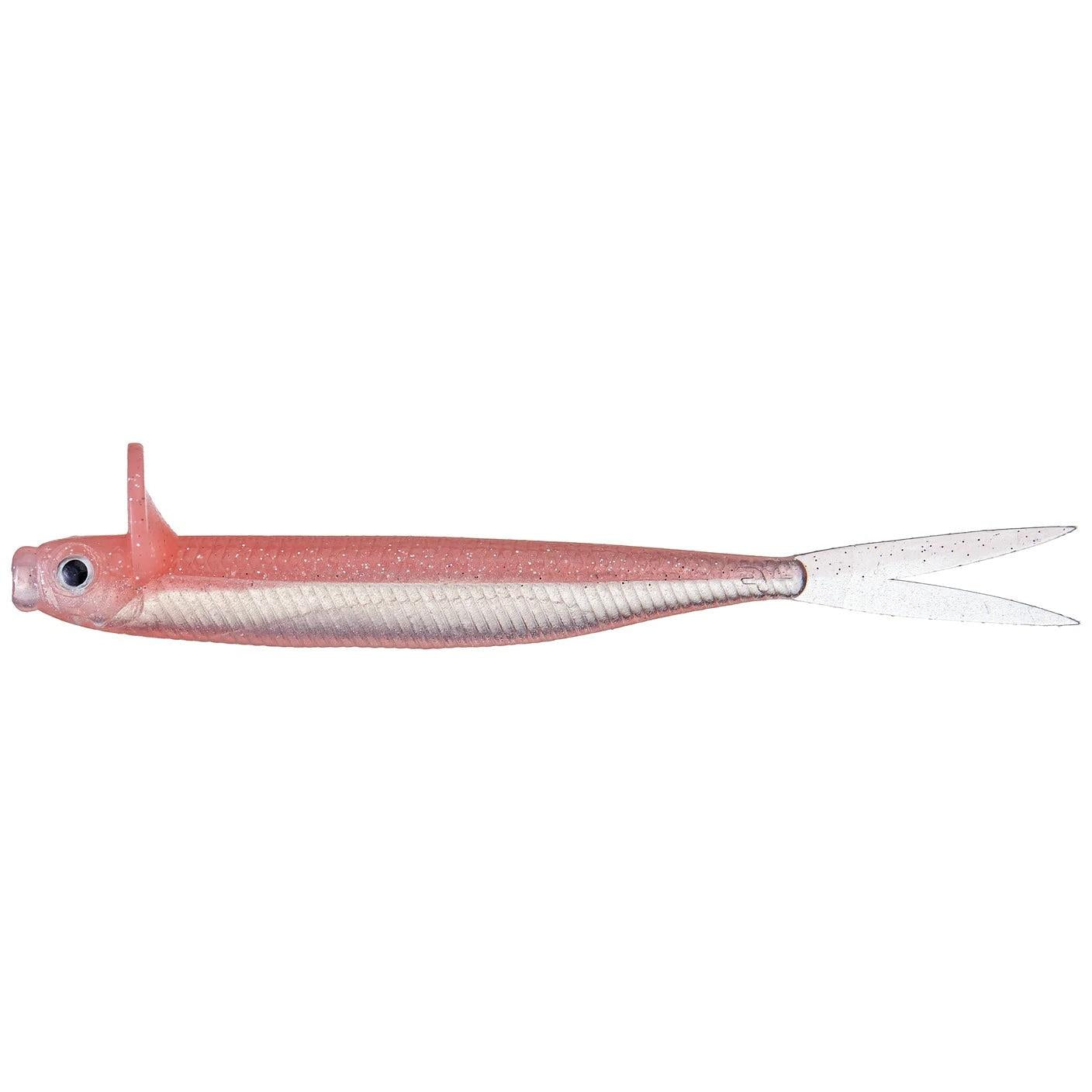 View of Softbaits Deps Frilled Shad Swimbait 4.7" Clear Pink / Silver Flake available at EZOKO Fishing