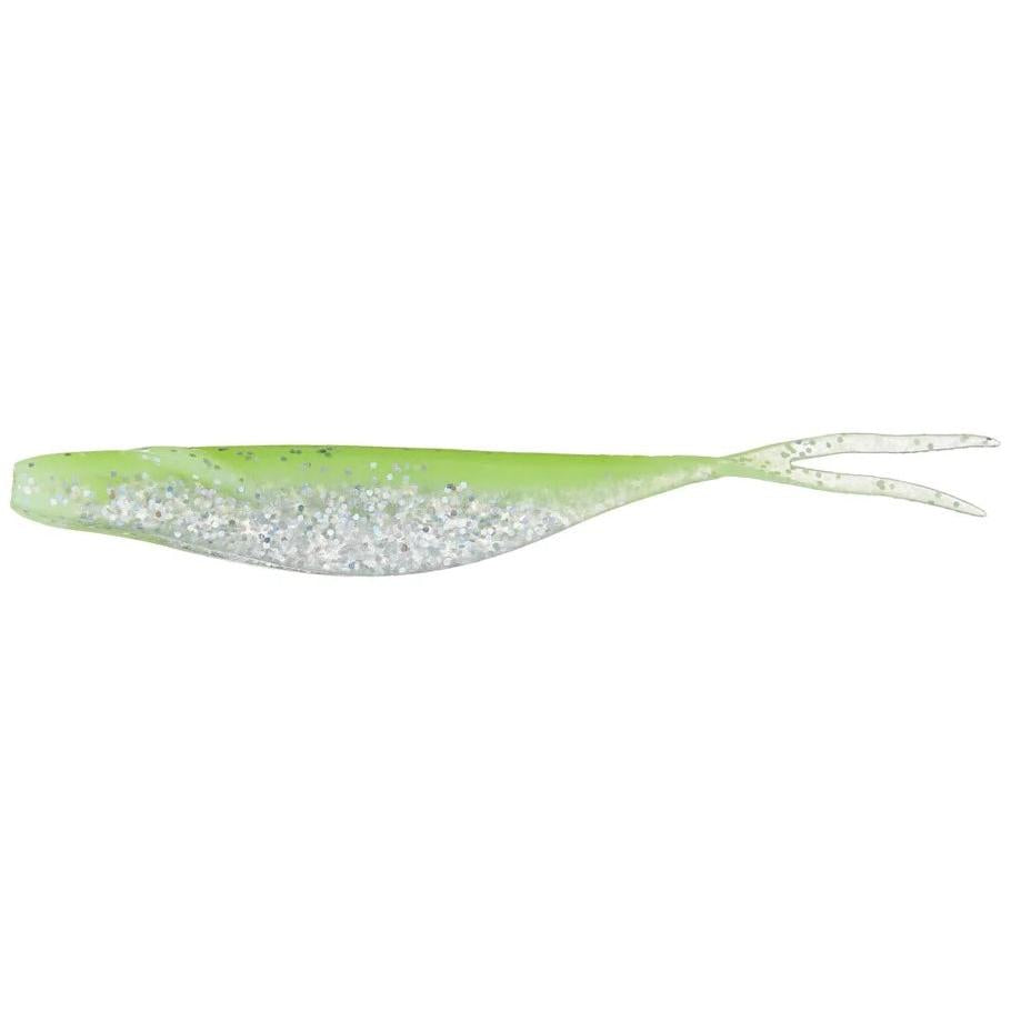 View of Softbaits Deps Sakamata Shad Soft Jerkbait 4" Chartruese Laser available at EZOKO Fishing