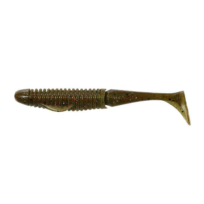 View of DUO Realis Boostar Wake 3.5" Green Pumpkin Red Flake available at EZOKO Fishing
