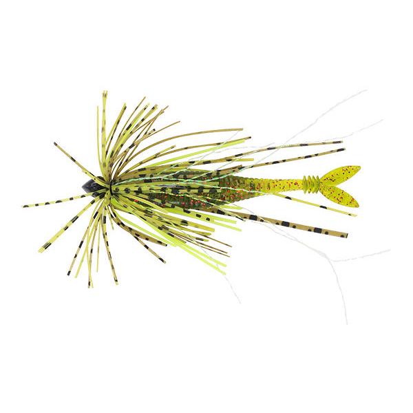 View of DUO Realis Small Rubber Jig 1/5 oz Green Pumpkin Chartreuse available at EZOKO Fishing