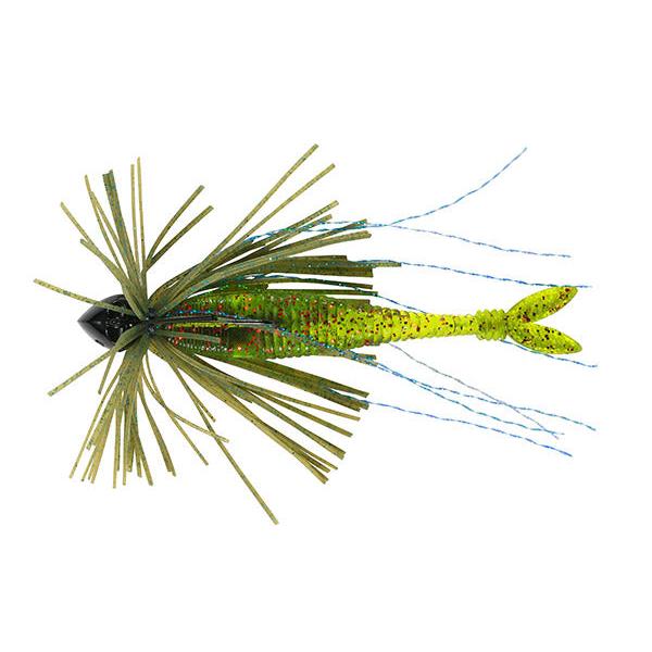 View of DUO Realis Small Rubber Jig 1/5 oz Pickle available at EZOKO Fishing